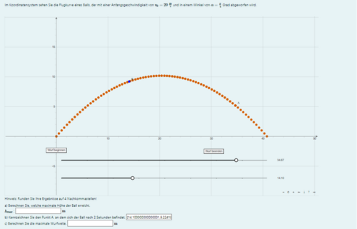 Visualisierung eines physikalischen Vorgangs mittels JSXGraphen