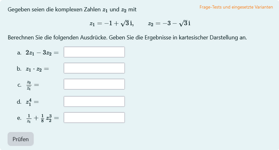 Rechenoperationen komplexer Zahlen